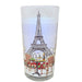 La Vie Parisienne Drinking Glass — single glass tumbler with Eiffel Tower and Paris cafe terrace illustration