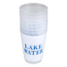 Lake Water frosted cups with blue lettering