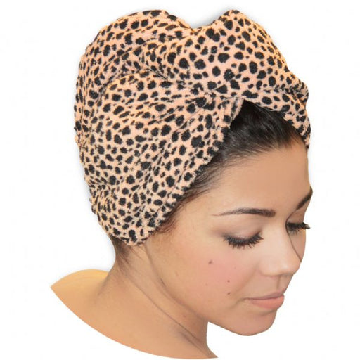Leopard print hair turban