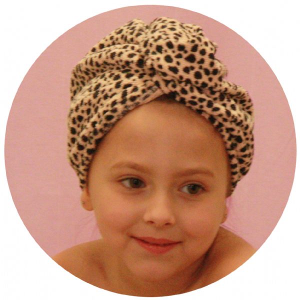 Leopard print hair turban