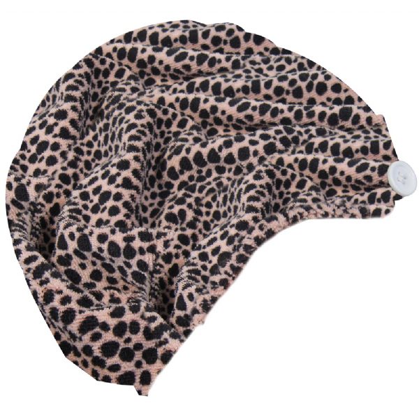Leopard print hair turban