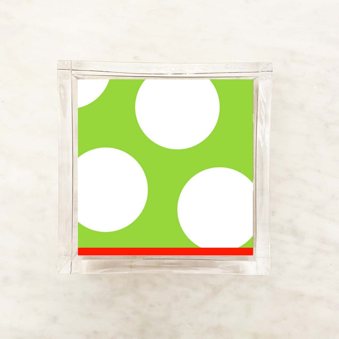 Lime Green and White Polka Dot Holiday Cocktail Napkins