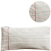 Hemp canvas zippered pencil pouch with lined paper print and red margin stripe, 4.5 x 9 inch