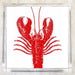 Red lobster luncheon paper napkins on a white background, 6.5 x 6.5 inch, set of 2 packs