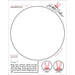 Circular template with instructions for artwork placement, featuring 'Happy Easter' text.