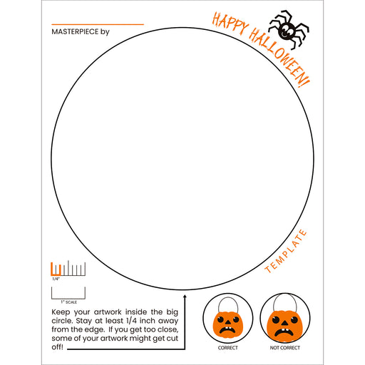 Halloween-themed melamine kids plate template 