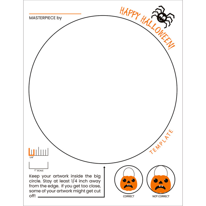 Halloween-themed melamine kids plate template 