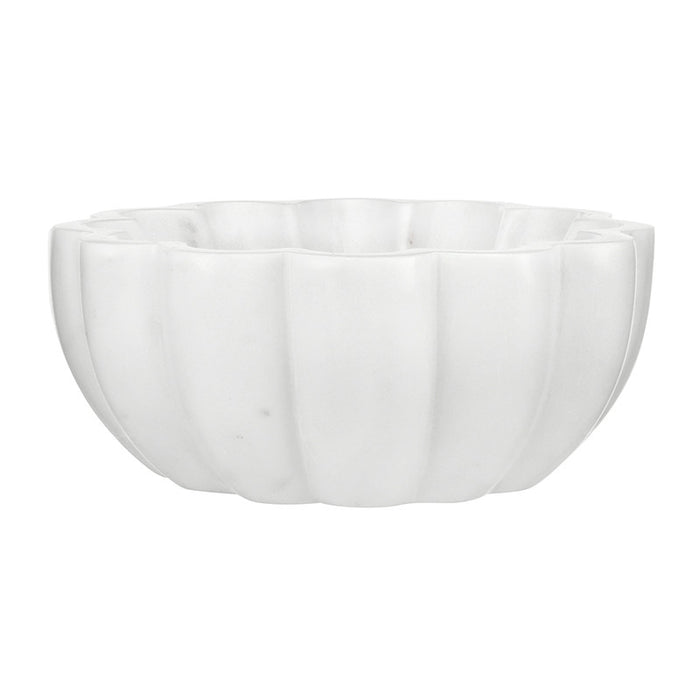 White marble bowl on a white background