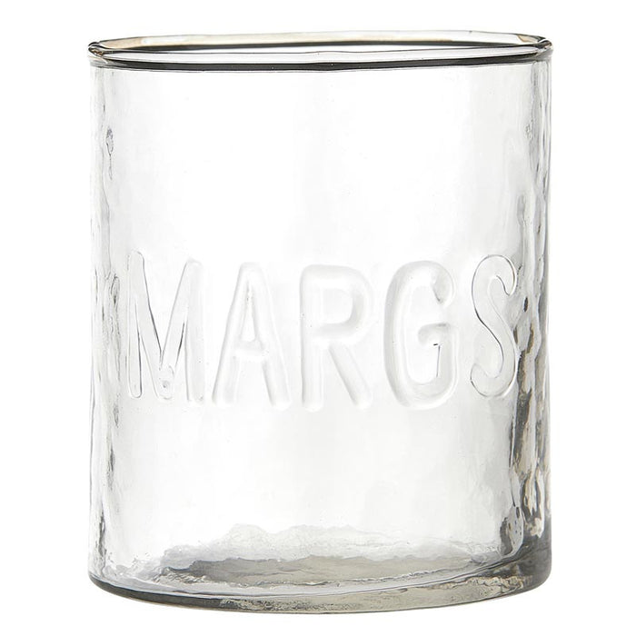 Clear hammered margarita drinking glasses set of 2