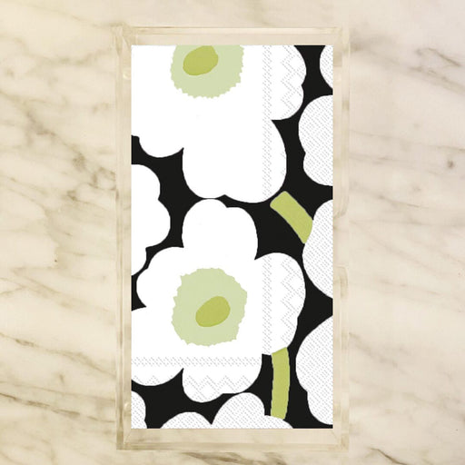 Marimekko Unikko Black white Flower with green center Paper Towels - 2 Packet