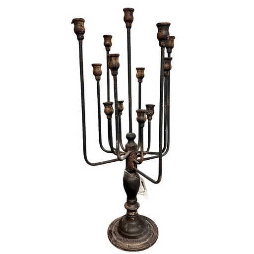 Metal black 13 candles candelabra