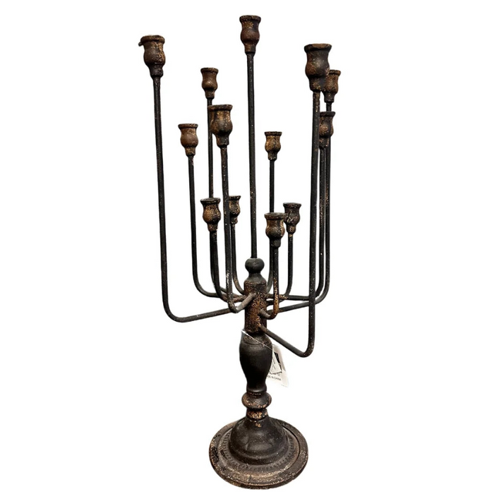 Metal black 13 candles candelabra