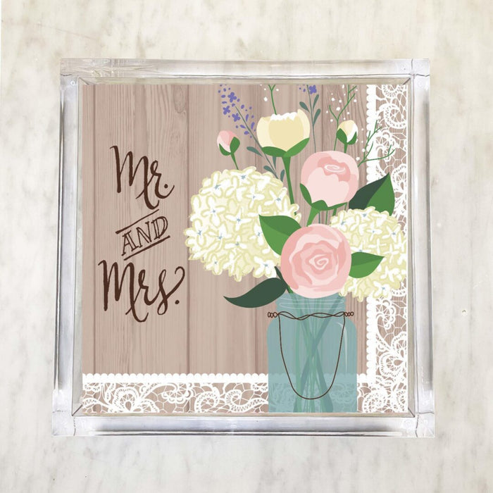 Mr. and Mrs. Lace Bouquet Luncheon Napkins – 2 Packets