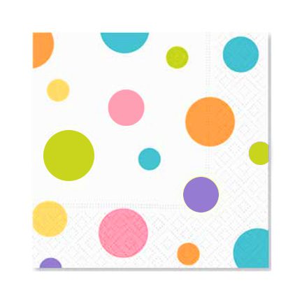 Mix of Color Dots Cocktail Napkins