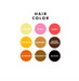Hair color chart for personalized melamine products