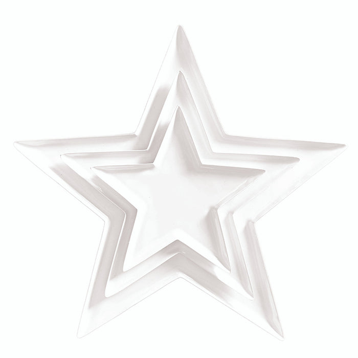 White star-shaped dish on a white background