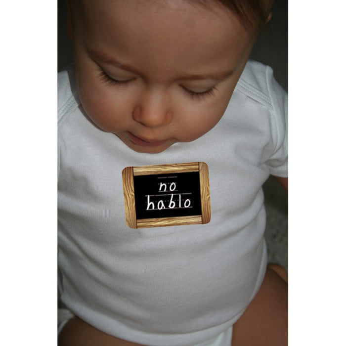 No Hablo White Onesie with White Bib Set