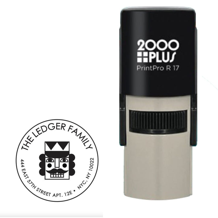Custom nutcracker pre-inked return address stamp on envelope – personalized stamp from Modern Lola