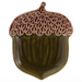 A Olive Green Acron Plate with a glossy dark olive green body and a textured, raised brown cap.