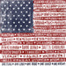 Close-up of patriotic cocktail napkins featuring all 50 state names on an American flag design with "One Flag One Land One Heart One Hand One Nation"