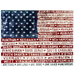 American flag cutting board with state names on a white background