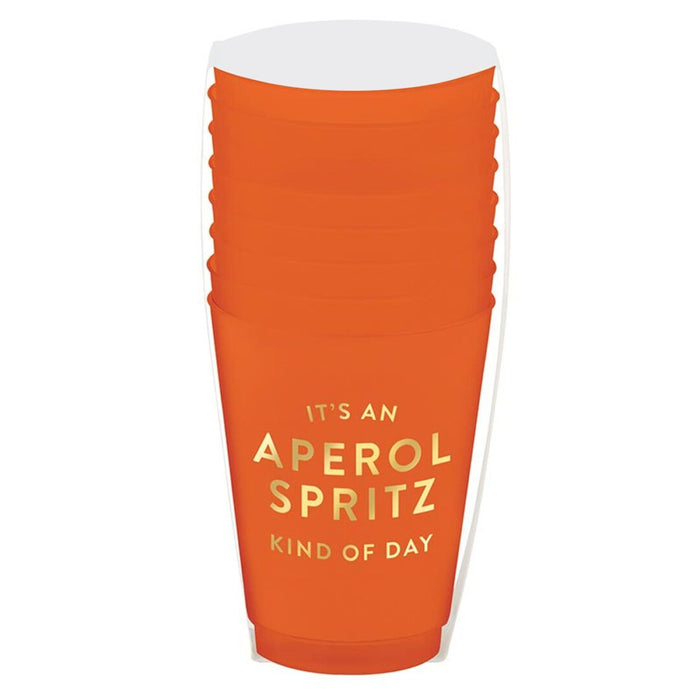 It's an Aperol spritz kinda day orange cups
