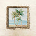 Palms in Paradise cocktail napkins featuring a watercolor tropical palm tree and ocean scene in a rope frame — perfect for beach houses, tropical parties, and coastal entertaining