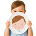 Personalized Boy Paper Doll Melamine 10" Dinner Plate for Kids 