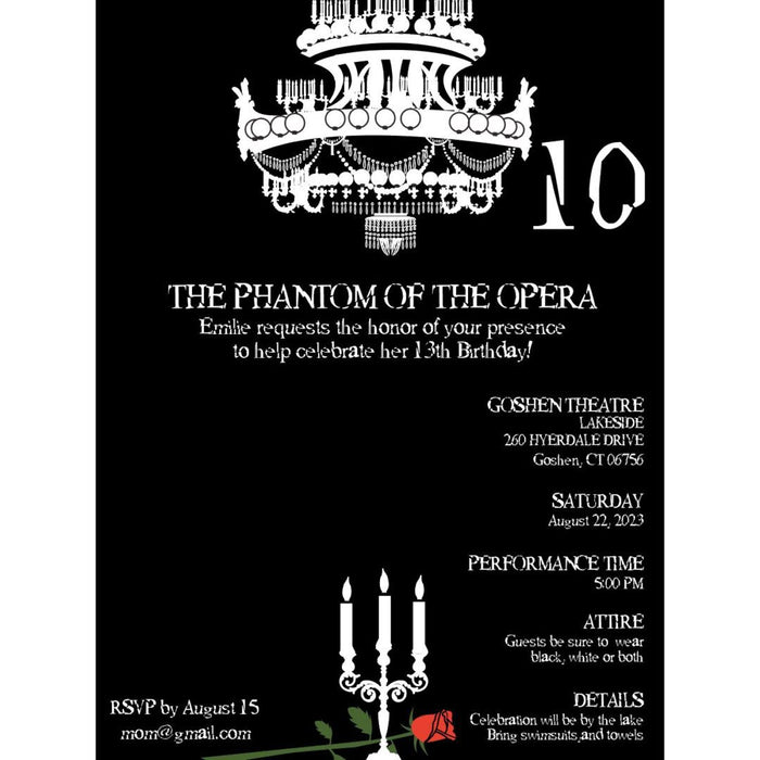 The Phantom of the Opera Invitation - File to Upload
