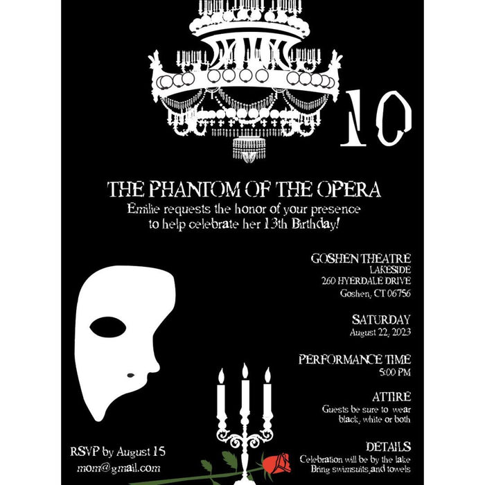 The Phantom of the Opera Invitation - File to Upload