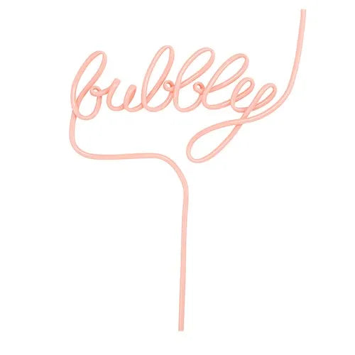 Pink 'bubble' cake topper on a white background