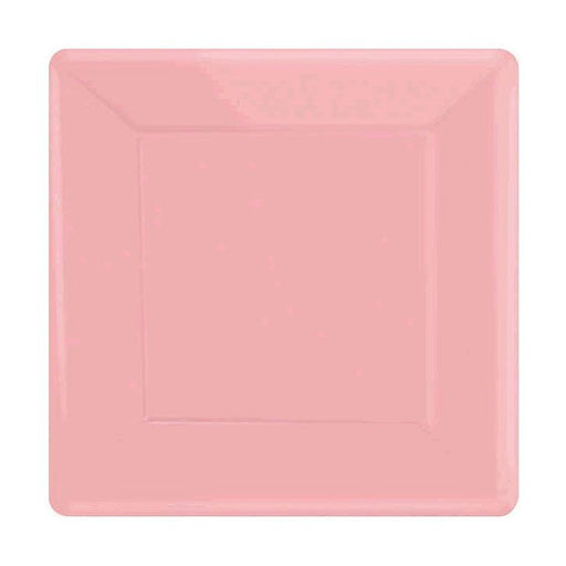 Pink square dessert paper plate