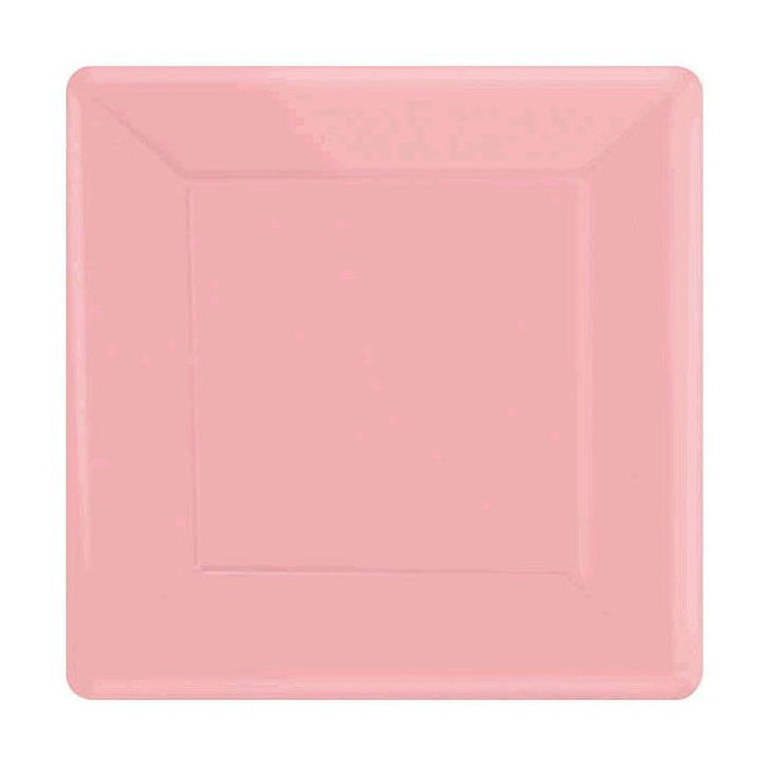 Pink square dessert paper plate