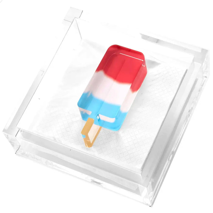 Colorful popsicle in an Acrylic Cocktail Napkin Holder