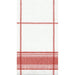 red and white plaid guest paper towels with linen texture displayed in a clear holder, airlaid napkins with cloth-like feel for entertaining