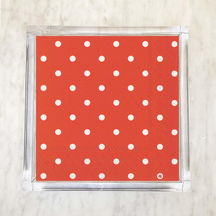 Red and White Small Polka Dots Luncheon Napkins – 2 Packets