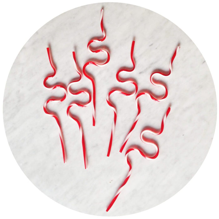 Red and White Swirly Plastic Krazy Straws