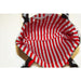 Red and white stripe lining inside kids pirate crayon tote bag