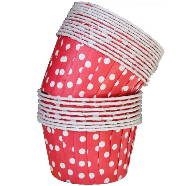 Red and White Polka Dot Paper Baking Cups Set of 20