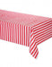 Red and White Stripe Plastic Table Cover