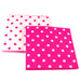 Reversible pink side with white polka dots paper napkins