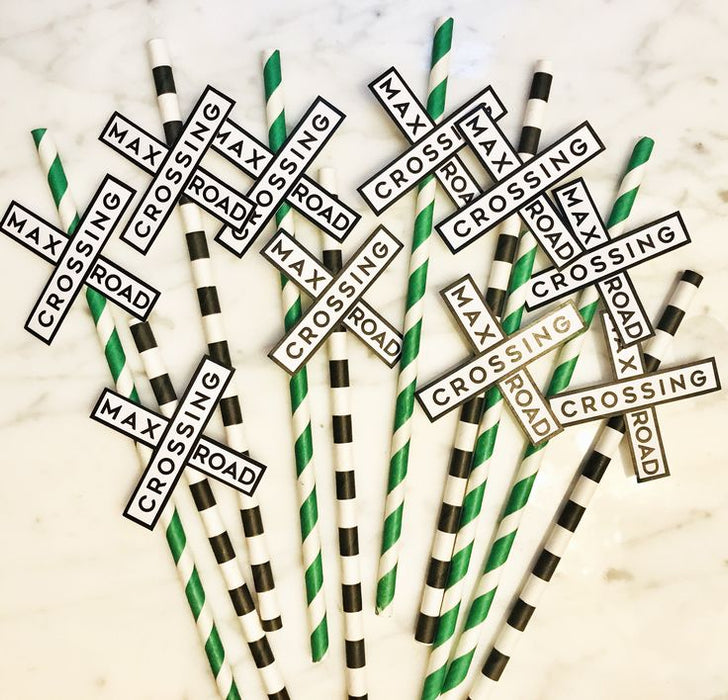 Road Crossing Paper Straws Signs - Custom File