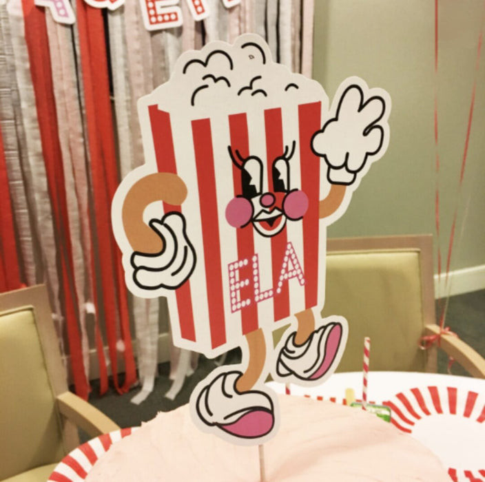 Retro Cinema Popcorn or Soda Pop Cake Toppers - Custom File