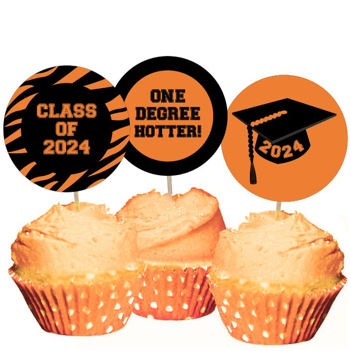 Tigers Graduation Cupcake Toppers  – Instant Download Jpeg File