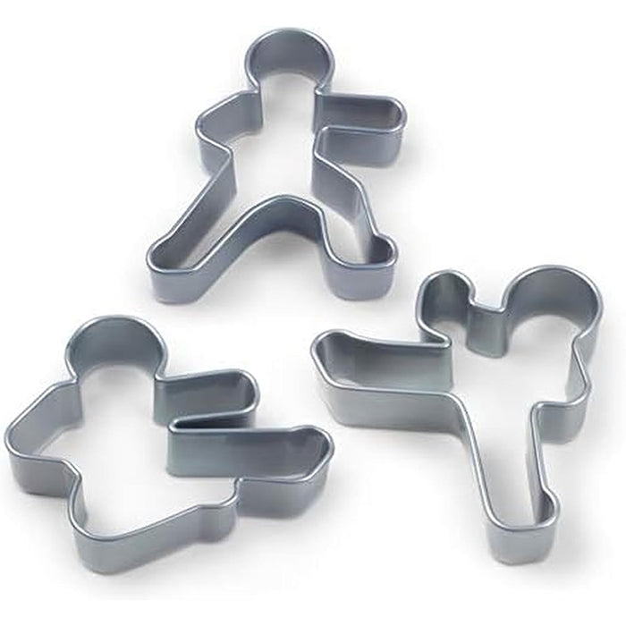 Set of 3 Ninjabread Men metal cookie cutters shaped like people