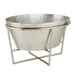 Brushed aluminum silver champagne and wine tub with removable stand, 21 x 15 x 13 inch