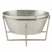 Silver aluminum wine and champagne tub with stand, side angle view showing depth