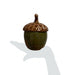 Olive Green Acorn Covered Jar