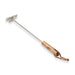 Barbecue brush with wooden handle and metal bristle head on a white background