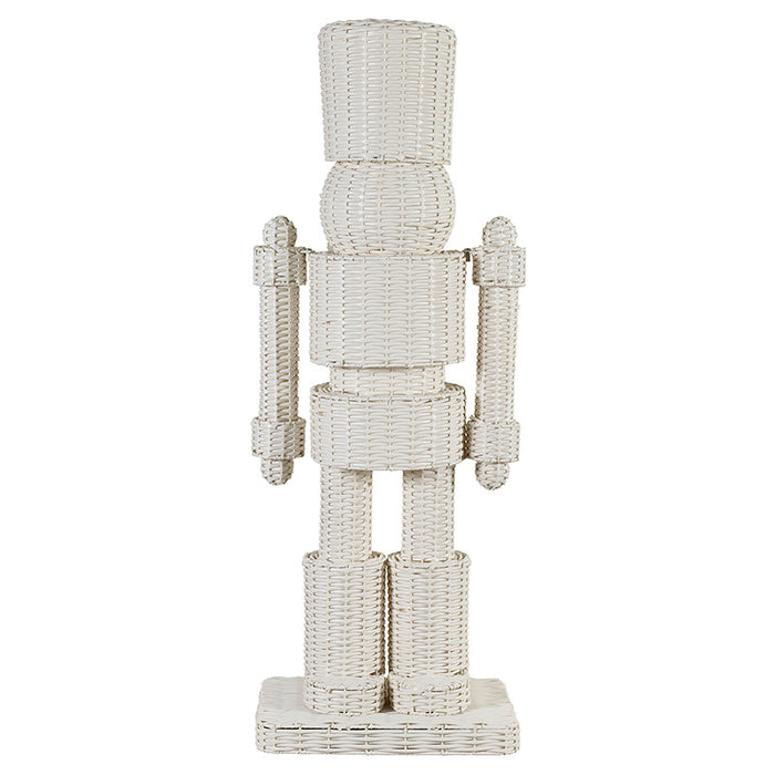 White All-Weather Rattan Nutcracker - Red